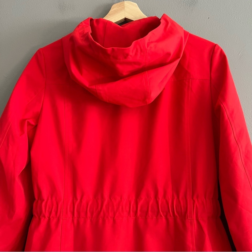 Sam Edelman Women's Hooded Fill Zip Rain Jacket Water Resistant Stretch Red XS - Picture 7 of 16